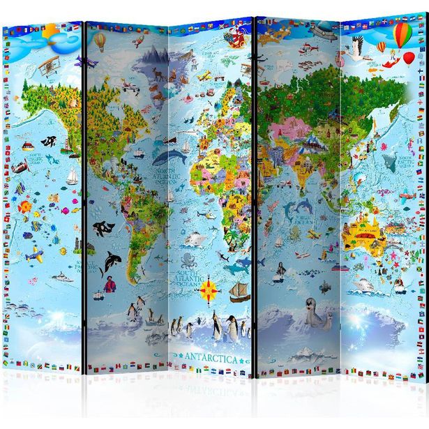 Sermi Artgeist World Map for Kids II, 225x172cm