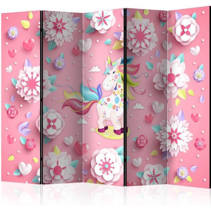 Sermi Artgeist Unicorn on Flowerbed II, 225x172cm