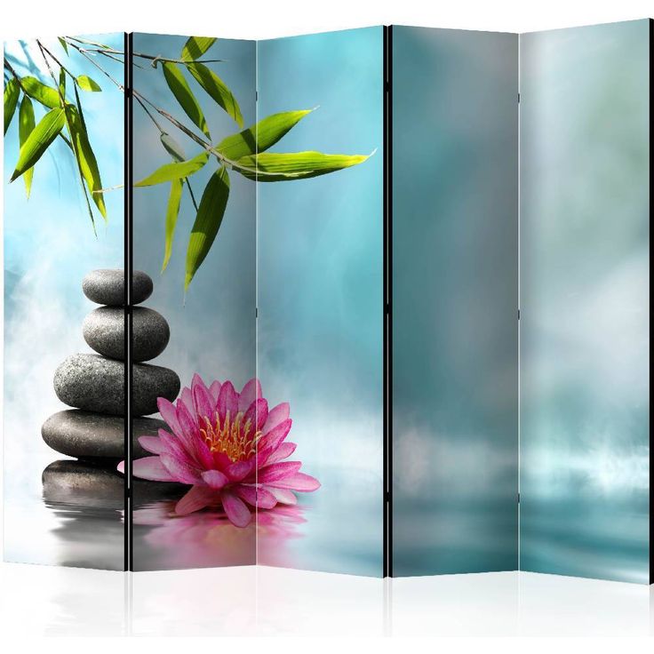 Sermi Artgeist Water Lily and Zen Stones II, 225x172cm
