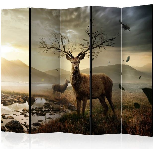 Sermi Artgeist Deers by mountain stream II, 225x172cm