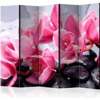 Sermi Artgeist Orchid flowers with zen stones II, 225x172cm