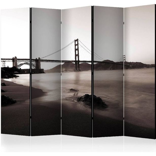 Sermi Artgeist San Francisco: Golden Gate Bridge in black and white II, 225x172cm