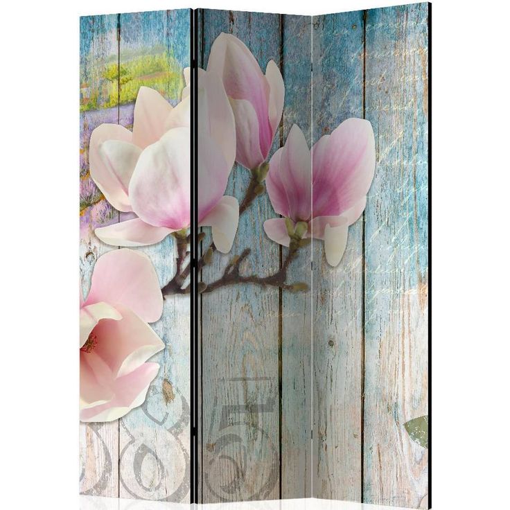 Sermi Artgeist Pink Flowers on Wood, 135x172cm