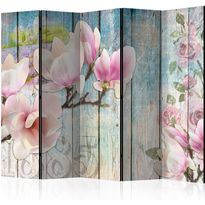 Sermi Artgeist Pink Flowers on Wood II, 225x172cm