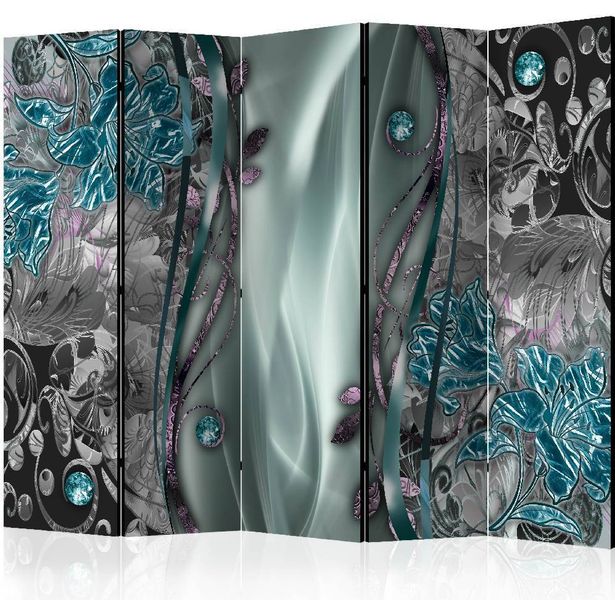 Sermi Artgeist Floral Curtain Turquoise II, 225x172cm
