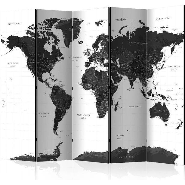 Sermi Artgeist Black and White Map II, 225x172cm
