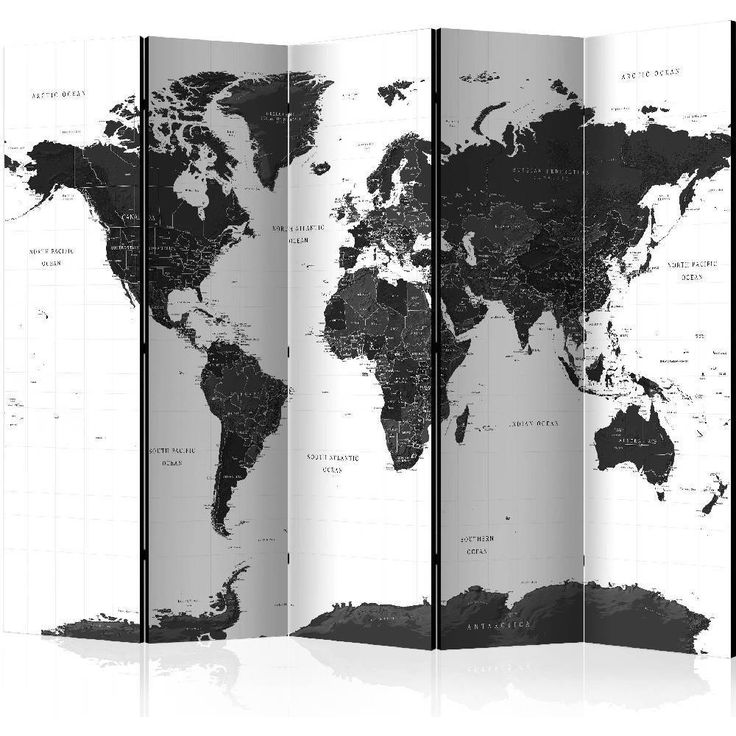 Sermi Artgeist Black and White Map II, 225x172cm