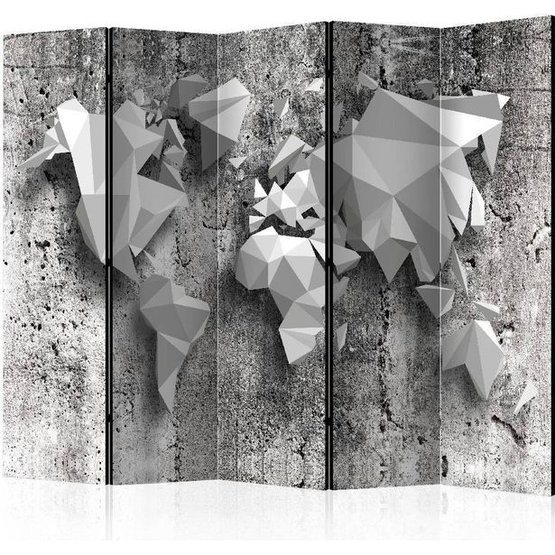 Sermi Artgeist World Map: Origami II, 225x172cm