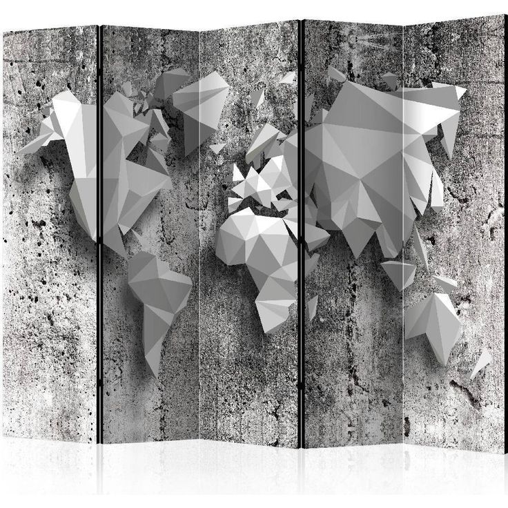 Sermi Artgeist World Map: Origami II, 225x172cm