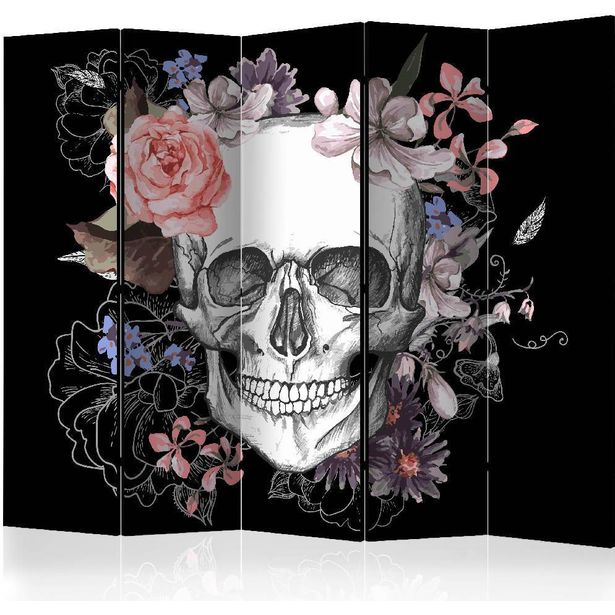 Sermi Artgeist Skull and Flowers II, 225x172cm