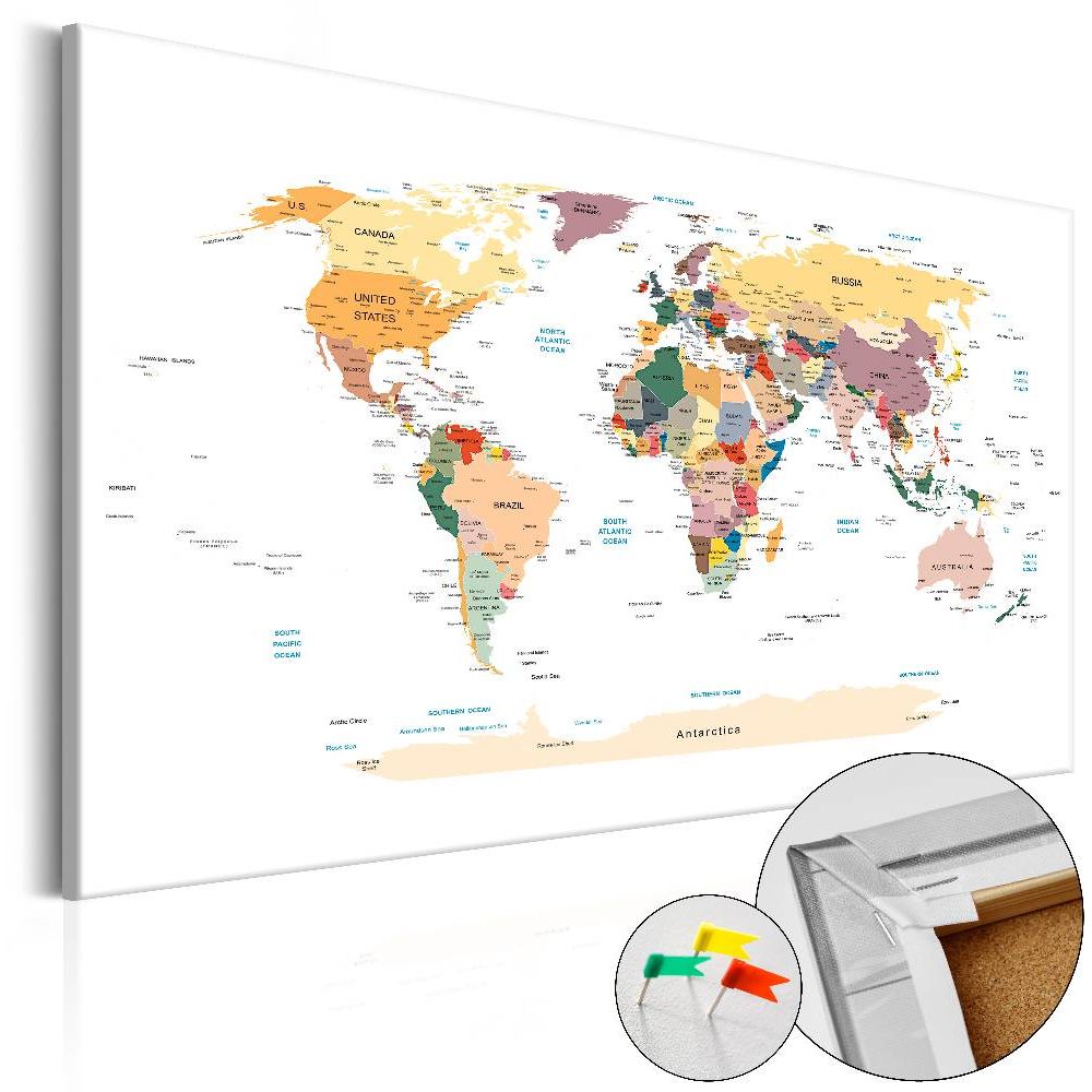 Korkkitaulu Artgeist World Map, 90x60cm