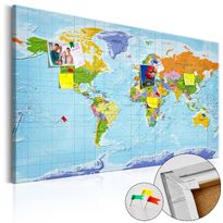 Korkkitaulu Artgeist World Map: Countries Flags, eri kokoja