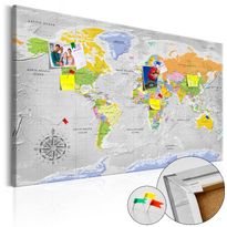 Korkkitaulu Artgeist World Map: Wind Rose, eri kokoja