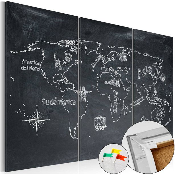 Korkkitaulu Artgeist Geography lesson, eri kokoja