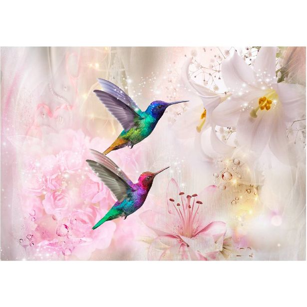 Kuvatapetti Artgeist Colourful Hummingbirds, vaaleanpunainen, eri kokoja