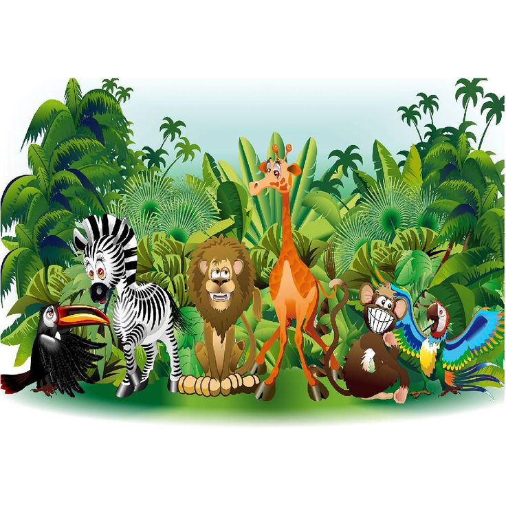 Lastenhuoneen tapetti Artgeist Jungle Animals, eri kokoja