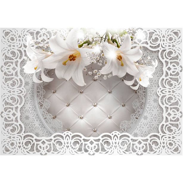 Sisustustarra Artgeist Lilies and Quilted Background, eri kokoja