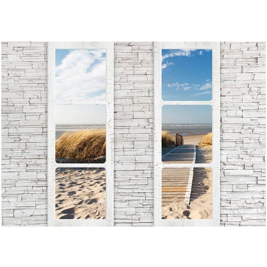 Sisustustarra Artgeist Beach: view from the window, 105x147cm