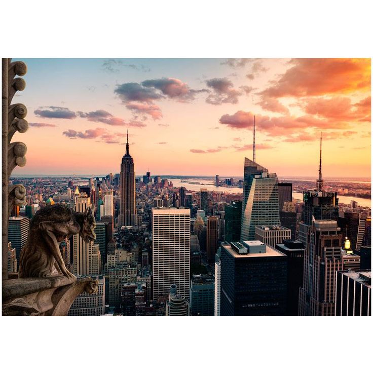 Sisustustarra Artgeist New York: The skyscrapers and sunset, eri kokoja