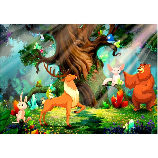 Sisustustarra Artgeist Bear and Friends, eri kokoja