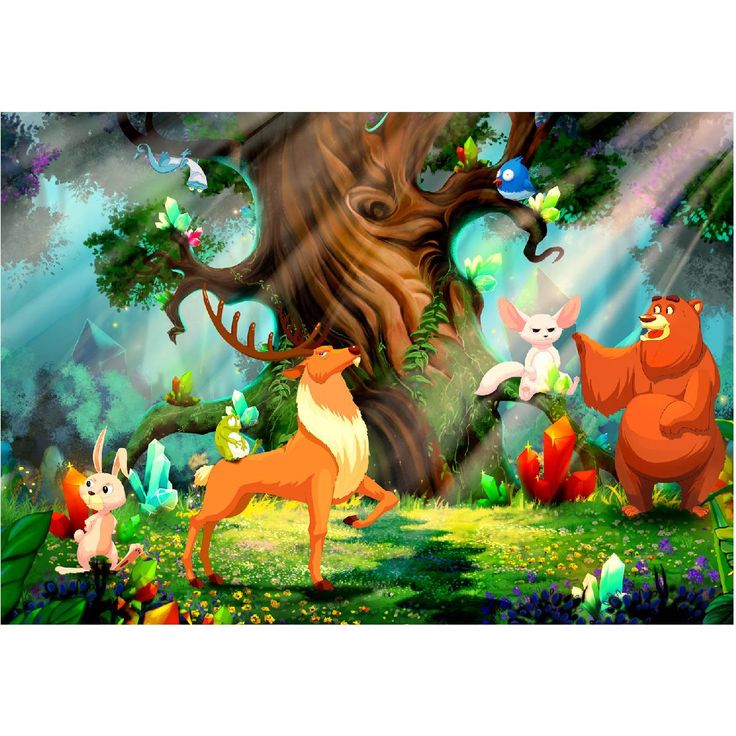 Sisustustarra Artgeist Bear and Friends, eri kokoja