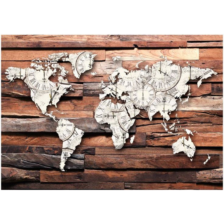 Sisustustarra Artgeist Map On Wood, eri kokoja