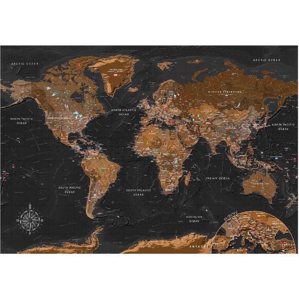 Sisustustarra Artgeist World: Stylish Map, eri kokoja