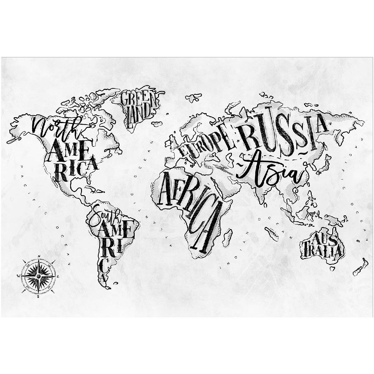 Sisustustarra Artgeist Retro Continents II, 175x245cm