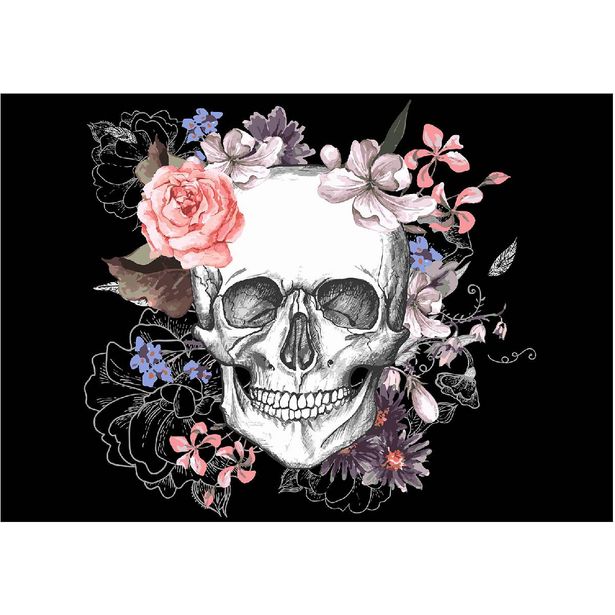 Sisustustarra Artgeist Skull and Flowers, eri kokoja