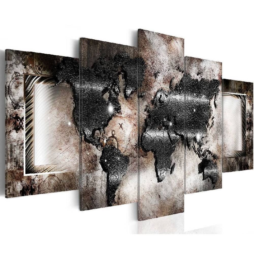 Canvas-taulu Artgeist Graphite map, 50x100cm