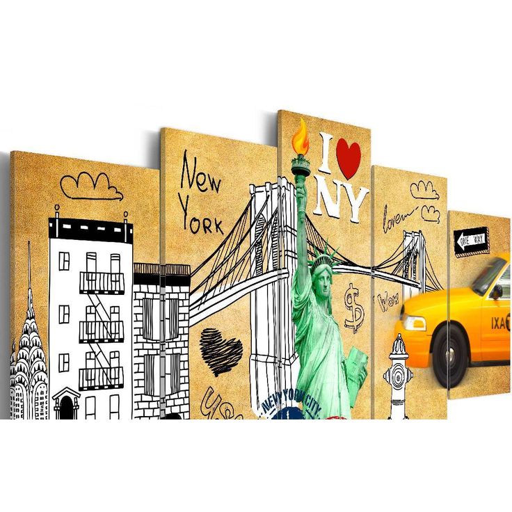 Taulu Artgeist I love New Jork City eri kokoja