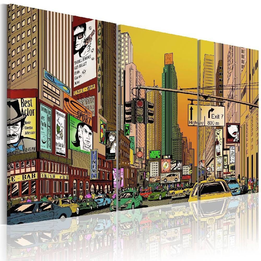 Taulu Artgeist Cartoon NYC, 60x90cm