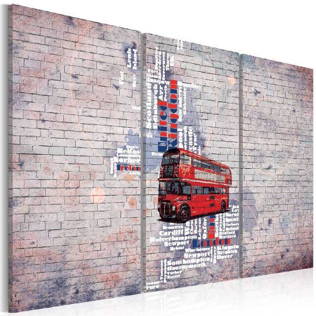 Taulu Artgeist Great Britain by Routemaster 3-osainen eri kokoja