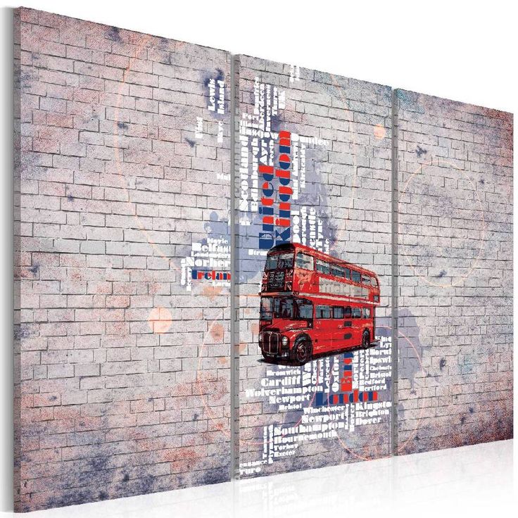 Taulu Artgeist Great Britain by Routemaster 3-osainen eri kokoja
