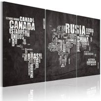 Canvas-taulu Artgeist Maailmankartta, espanjankielinen, 3-osainen, eri kokoja