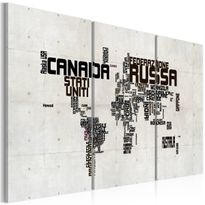Canvas-taulu Artgeist Maailmankartta, italiankielinen, harmaa, eri kokoja