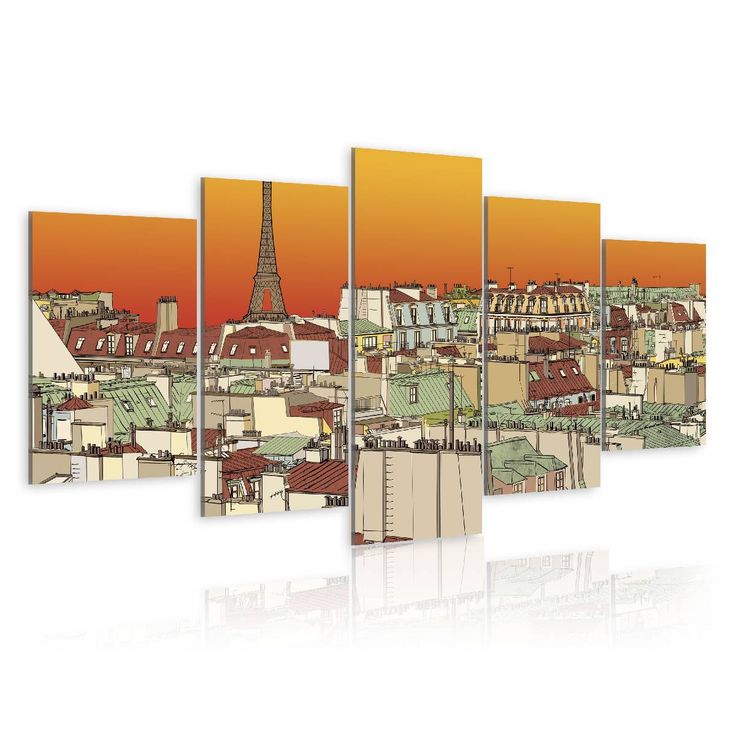 Taulu Artgeist Parisian sky in orange colour eri kokoja