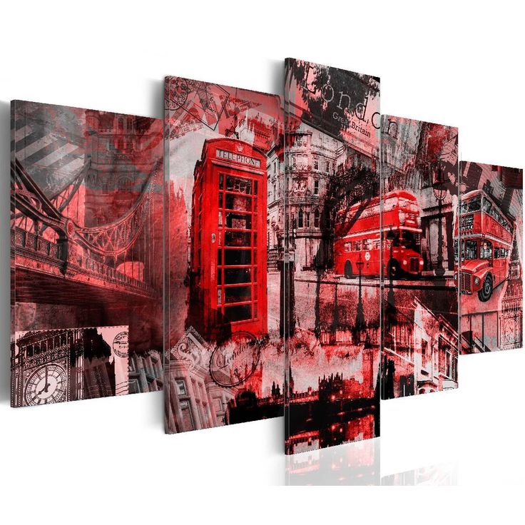 Taulu Artgeist London collage 5-osainen eri kokoja