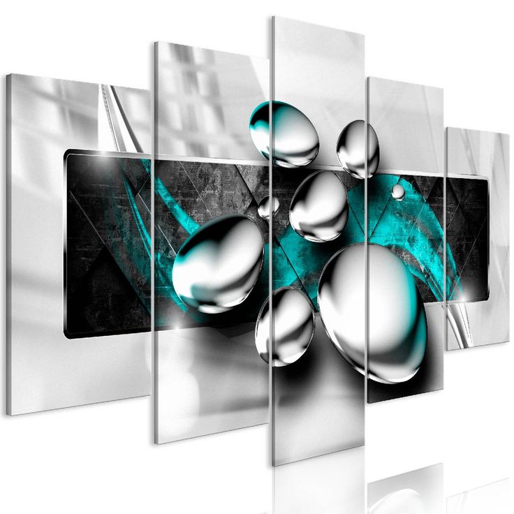 Taulu Artgeist Shiny Stones Turquoise 5-osainen leveä eri kokoja