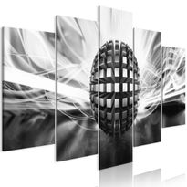 Canvas-taulu Artgeist Metal Ball Black and White, 5-osainen, leveä, eri kokoja