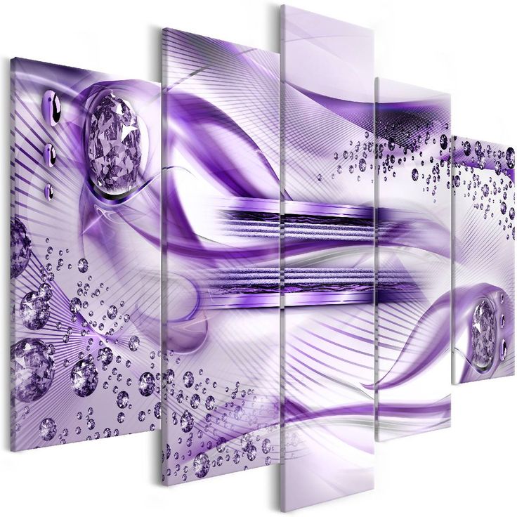 Taulu Artgeist Underwater Harp Violet 5-osainen leveä eri kokoja