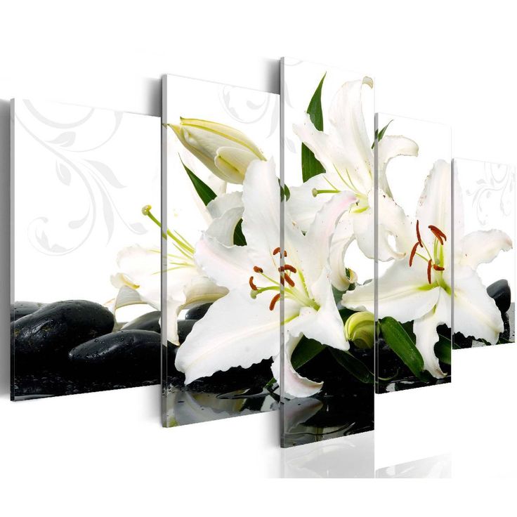 Taulu Artgeist Lilies and zen stones eri kokoja
