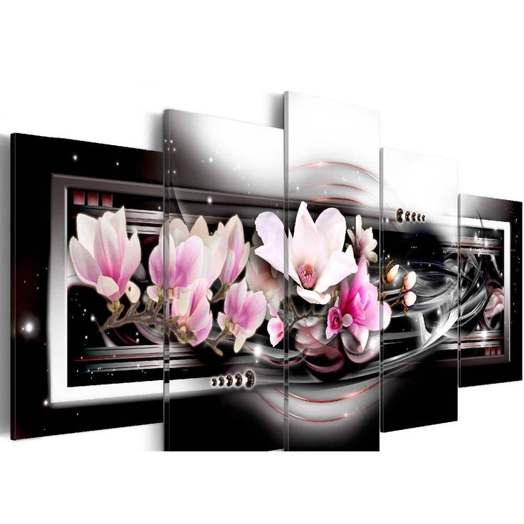 Taulu Artgeist Magnolias on a black background eri kokoja