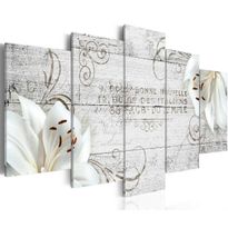 Canvas-taulu Artgeist White lilies on wood, eri kokoja