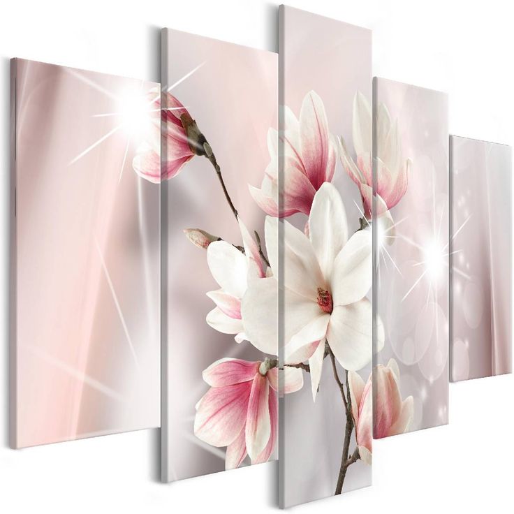 Taulu Artgeist Dazzling Magnolias 5-osainen leveä eri kokoja