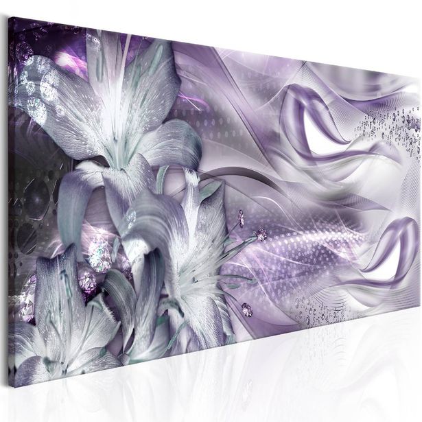 Taulu Artgeist Lilies and Waves Pale Violet 1-osainen kapea eri kokoja