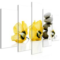 Canvas-taulu Artgeist Calm Mallow Yellow, 5-osainen, leveä, eri kokoja