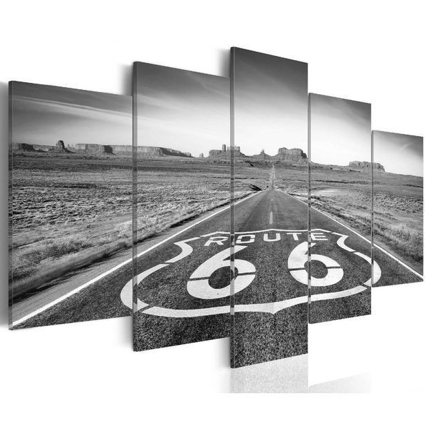 Taulu Artgeist Route 66 - black and white eri kokoja