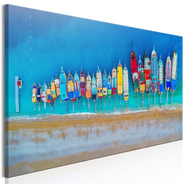 Taulu Artgeist Colourful Boats 1-osainen kapea eri kokoja