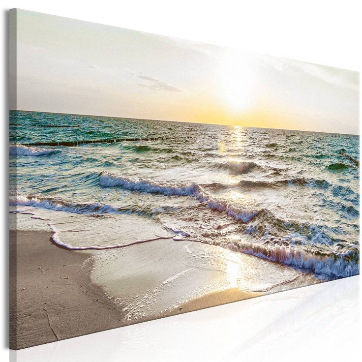 Taulu Artgeist Calm Waves Grey 1-osainen kapea eri kokoja